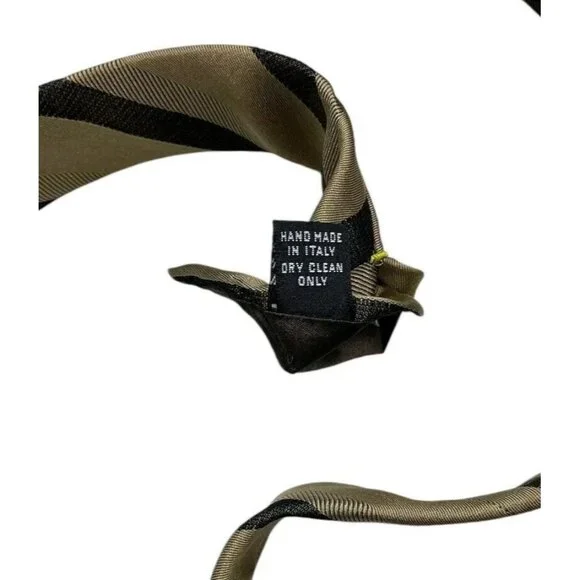 DORMEUIL Men's 100% Silk Necktie LUXURY Tie XL Beige Striped W:3.7 EUC